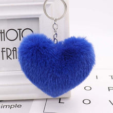 Load image into Gallery viewer, 10CM Cute Fluffy Heart Keychains Women&#39;s Simulation Rabbit Fur Key Chains Girl Bag Hang Car Key Ring Jewelry Accessories
