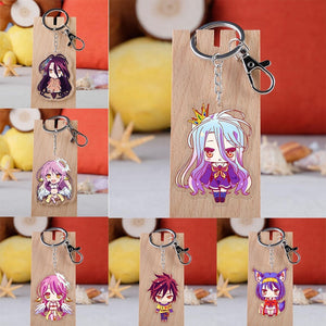 Anime NO GAME NO LIFE Keychain Cartoon Figure Sora Model Pendants Key Ring Gift