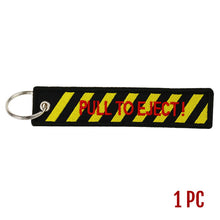 Load image into Gallery viewer, Remove Before Flight Car Keychains Berloques Red Embroidery Highlight Key Fobs Chains Jewelry Aviation Gifts Chaveiro Masculino
