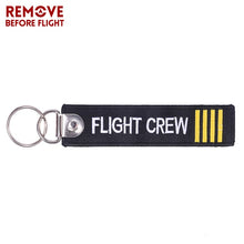 Load image into Gallery viewer, Remove Before Flight Car Keychains Berloques Red Embroidery Highlight Key Fobs Chains Jewelry Aviation Gifts Chaveiro Masculino
