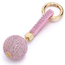 Load image into Gallery viewer, Full Ball Crystal Keychain Rhinestone Leather Strap High Quality Handbag Purse Bag Pendant Charm Keyring For Car Key Chain K399
