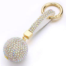 Load image into Gallery viewer, Full Ball Crystal Keychain Rhinestone Leather Strap High Quality Handbag Purse Bag Pendant Charm Keyring For Car Key Chain K399
