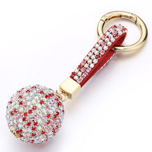 Load image into Gallery viewer, Full Ball Crystal Keychain Rhinestone Leather Strap High Quality Handbag Purse Bag Pendant Charm Keyring For Car Key Chain K399
