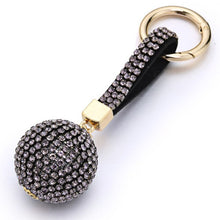 Load image into Gallery viewer, Full Ball Crystal Keychain Rhinestone Leather Strap High Quality Handbag Purse Bag Pendant Charm Keyring For Car Key Chain K399
