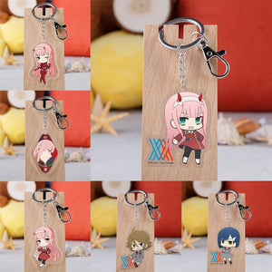 Anime DARLING In The FRANXX Acrylic Keychain Cartoon Figure Otaku Pendent Keyring