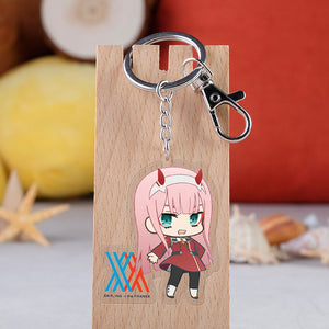 Anime DARLING In The FRANXX Acrylic Keychain Cartoon Figure Otaku Pendent Keyring