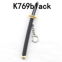 Load image into Gallery viewer, Anime One Piece Keychain Keyrings Roronoa Zoro Sword kitetsu Toy Model Metal Key Ring llaveros Key Chain Chaveiro Jewelry
