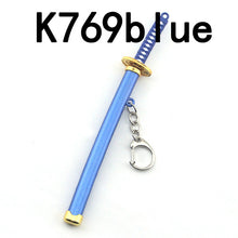 Load image into Gallery viewer, Anime One Piece Keychain Keyrings Roronoa Zoro Sword kitetsu Toy Model Metal Key Ring llaveros Key Chain Chaveiro Jewelry
