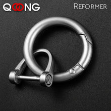 Load image into Gallery viewer, QOONG Custom Lettering High Quality Metal Keychain For Car Chaveiro Innovative Key Chains Rings Holder Detachable Keyring Y68
