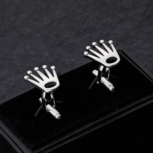 Men Gift New Crown Cufflinks Fashion Shirt Button  Crown Wedding Groom Laser Cufflinks High Quality Business Men's Jewelry