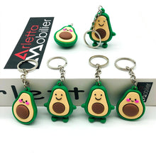 Load image into Gallery viewer, Keychain Fashion Simulation Fruit Avocado Smile-shaped 3D Soft Resin Avocado Key Chains Jewelry Fashion Wedding Party Gift
