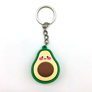 Keychain Fashion Simulation Fruit Avocado Smile-shaped 3D Soft Resin Avocado Key Chains Jewelry Fashion Wedding Party Gift