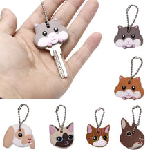 Load image into Gallery viewer, New 1Pc Silicone Key Ring Cap Head Cover Keychain Case Shell Dog Butterfly Cat Animals Shape Lovely Jewelry Gift For Women/Man
