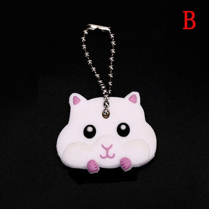 New 1Pc Silicone Key Ring Cap Head Cover Keychain Case Shell Dog Butterfly Cat Animals Shape Lovely Jewelry Gift For Women/Man