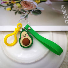 Load image into Gallery viewer, Keychain Fashion Simulation Fruit Avocado Smile-shaped 3D Soft Resin Avocado Key Chains Jewelry Fashion Wedding Party Gift
