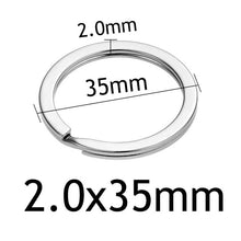 Load image into Gallery viewer, 10pcs/lot  Stainless Steel Hole Key Ring Key Chain 20/23/25/28/30/33/35mm Women Steel Round Split Cute  Keychain  Gifts for Men
