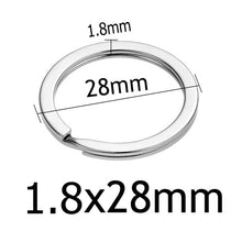 Load image into Gallery viewer, 10pcs/lot  Stainless Steel Hole Key Ring Key Chain 20/23/25/28/30/33/35mm Women Steel Round Split Cute  Keychain  Gifts for Men
