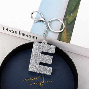 1PC Women Keychains  Handbag  Car Pendants English Letter Keyring  Charms   Glitter Resin Word Custom Made Welcome