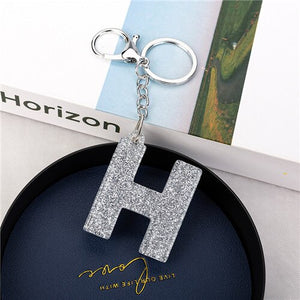 1PC Women Keychains  Handbag  Car Pendants English Letter Keyring  Charms   Glitter Resin Word Custom Made Welcome