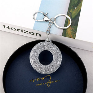 1PC Women Keychains  Handbag  Car Pendants English Letter Keyring  Charms   Glitter Resin Word Custom Made Welcome