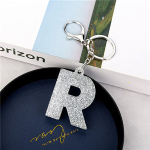 1PC Women Keychains  Handbag  Car Pendants English Letter Keyring  Charms   Glitter Resin Word Custom Made Welcome