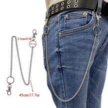 Load image into Gallery viewer, BLA Metal Trousers Pant Chain Punk Hip-hop Chain Waist Link Metal Silver Key Chain Jeans Waist Link Keyring Jewelry Z30
