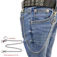 Load image into Gallery viewer, BLA Metal Trousers Pant Chain Punk Hip-hop Chain Waist Link Metal Silver Key Chain Jeans Waist Link Keyring Jewelry Z30
