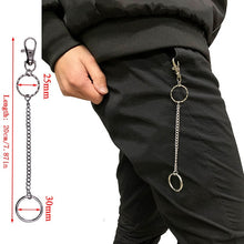 Load image into Gallery viewer, BLA Metal Trousers Pant Chain Punk Hip-hop Chain Waist Link Metal Silver Key Chain Jeans Waist Link Keyring Jewelry Z30
