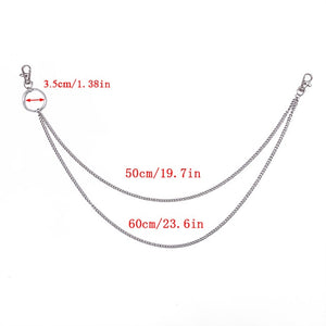 BLA Metal Trousers Pant Chain Punk Hip-hop Chain Waist Link Metal Silver Key Chain Jeans Waist Link Keyring Jewelry Z30