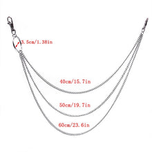 Load image into Gallery viewer, BLA Metal Trousers Pant Chain Punk Hip-hop Chain Waist Link Metal Silver Key Chain Jeans Waist Link Keyring Jewelry Z30
