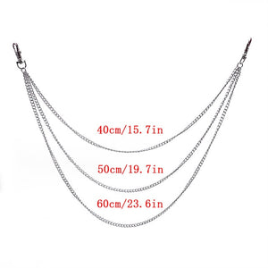 BLA Metal Trousers Pant Chain Punk Hip-hop Chain Waist Link Metal Silver Key Chain Jeans Waist Link Keyring Jewelry Z30