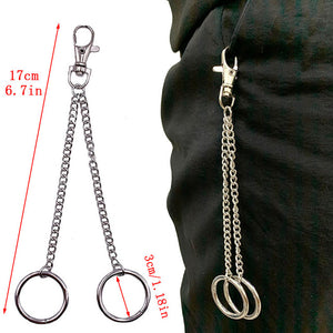 BLA Metal Trousers Pant Chain Punk Hip-hop Chain Waist Link Metal Silver Key Chain Jeans Waist Link Keyring Jewelry Z30