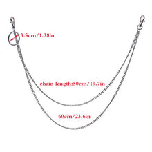 Load image into Gallery viewer, BLA Metal Trousers Pant Chain Punk Hip-hop Chain Waist Link Metal Silver Key Chain Jeans Waist Link Keyring Jewelry Z30
