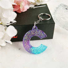 Load image into Gallery viewer, 1PC Women Keychains Handbag  Pendants English Letter Keyring  Charms Glitter Resin Words A to Z  Custom Made Welcome
