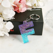 Load image into Gallery viewer, 1PC Women Keychains Handbag  Pendants English Letter Keyring  Charms Glitter Resin Words A to Z  Custom Made Welcome
