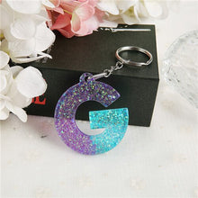 Load image into Gallery viewer, 1PC Women Keychains Handbag  Pendants English Letter Keyring  Charms Glitter Resin Words A to Z  Custom Made Welcome
