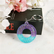 Load image into Gallery viewer, 1PC Women Keychains Handbag  Pendants English Letter Keyring  Charms Glitter Resin Words A to Z  Custom Made Welcome
