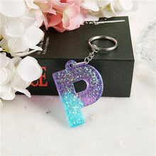 Load image into Gallery viewer, 1PC Women Keychains Handbag  Pendants English Letter Keyring  Charms Glitter Resin Words A to Z  Custom Made Welcome
