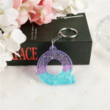 Load image into Gallery viewer, 1PC Women Keychains Handbag  Pendants English Letter Keyring  Charms Glitter Resin Words A to Z  Custom Made Welcome
