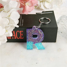 Load image into Gallery viewer, 1PC Women Keychains Handbag  Pendants English Letter Keyring  Charms Glitter Resin Words A to Z  Custom Made Welcome
