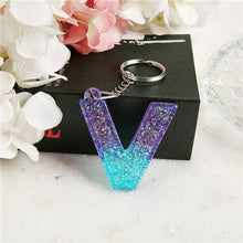 Load image into Gallery viewer, 1PC Women Keychains Handbag  Pendants English Letter Keyring  Charms Glitter Resin Words A to Z  Custom Made Welcome
