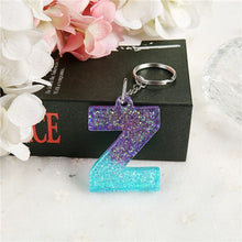 Load image into Gallery viewer, 1PC Women Keychains Handbag  Pendants English Letter Keyring  Charms Glitter Resin Words A to Z  Custom Made Welcome
