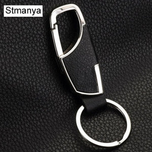 New Fashion Car Keychain Men and Ladies Leather Waist Hanging Key Chain Metal Key Ring Key Holder For Party Gift 17095