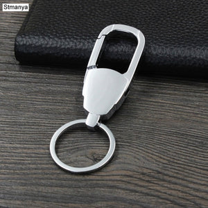 New Fashion Car Keychain Men and Ladies Leather Waist Hanging Key Chain Metal Key Ring Key Holder For Party Gift 17095