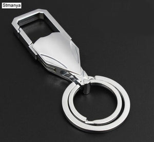 New Fashion Car Keychain Men and Ladies Leather Waist Hanging Key Chain Metal Key Ring Key Holder For Party Gift 17095