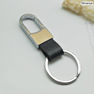 New Fashion Car Keychain Men and Ladies Leather Waist Hanging Key Chain Metal Key Ring Key Holder For Party Gift 17095