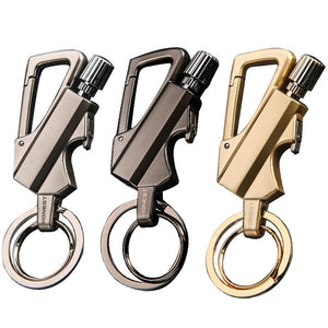 Multi-function Metal Fire Starter Match lighter Key chain Multifunction Tool Cigarette lighter key chain Creative Portable