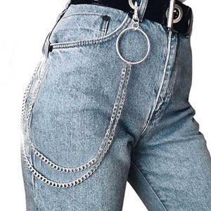 Street Big Ring Pendant Wallet Belt Chain Punk Trousers Hipster KeyChains Pant Jean Keychain HipHop Portachiavi Kpop Accessories