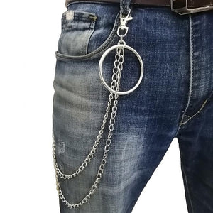 Street Big Ring Pendant Wallet Belt Chain Punk Trousers Hipster KeyChains Pant Jean Keychain HipHop Portachiavi Kpop Accessories