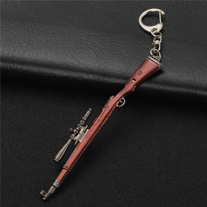 FREE SHIPPING Hot PUBG FPS Game Player Unknown's Battle Grounds 3D Keychain weapon eat chicken game tonight Men's car keychain